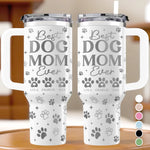 Rescued By My Dog Every Day - Dog Personalized Custom Engraved 40oz Tumbler With Handle - Gift For Pet Owners, Pet Lovers