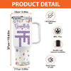 My Heart In Crossword Form - Family Personalized Custom 3D Inflated Effect Printed 40 Oz Stainless Steel Tumbler With Handle - Mother's Day, Gift For Mom, Grandma