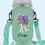 You're My Favorite Flower - Bestie Personalized Custom Neoprene Water Bottle Carrier With Pocket - Gift For Best Friends, BFF, Sisters