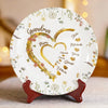 Where Family Begins & Love Never Ends - Family Personalized Custom Ceramic Plate - Mother's Day, Gift For Mom, Grandma