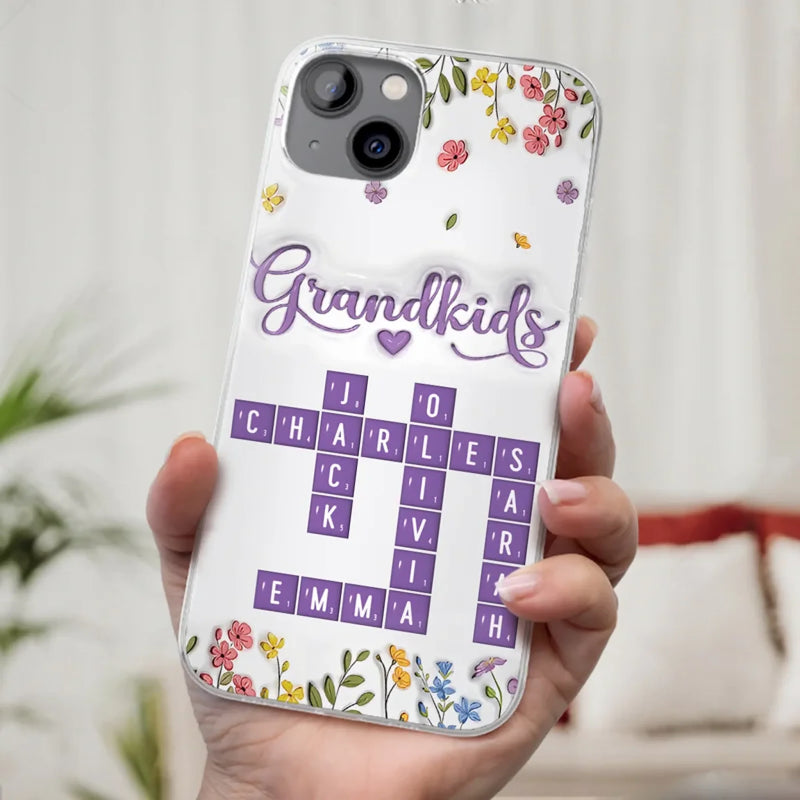 Tiny Names, Endless Love - Family Personalized Custom 3D Inflated Effect Printed Clear Phone Case - Mother's Day, Gift For Mom, Grandma