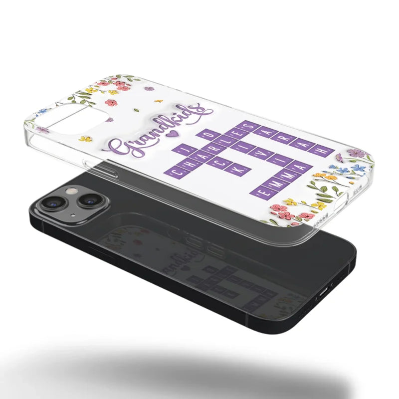 Tiny Names, Endless Love - Family Personalized Custom 3D Inflated Effect Printed Clear Phone Case - Mother's Day, Gift For Mom, Grandma