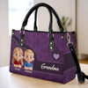 Love You, Grandma - Family Personalized Custom Leather Handbag - Mother's Day, Gift For Mom, Grandma
