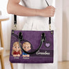 Love You, Grandma - Family Personalized Custom Leather Handbag - Mother's Day, Gift For Mom, Grandma