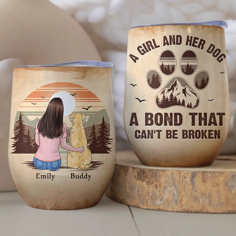 Unconditional Love Has Paws - Dog Personalized Custom Wine Tumbler - Gift For Pet Owners, Pet Lovers