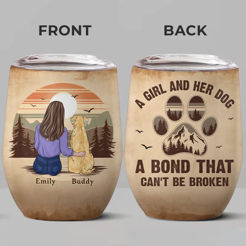 Unconditional Love Has Paws - Dog Personalized Custom Wine Tumbler - Gift For Pet Owners, Pet Lovers