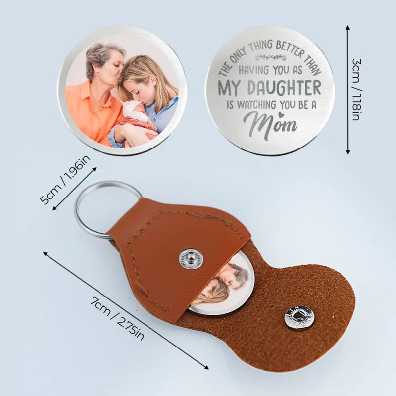 Custom Photo My Heart Is Full, Seeing You Shine As A Mom - Family Personalized Custom Pocket Hug - Mother's Day, Gift For Mom, Daughter