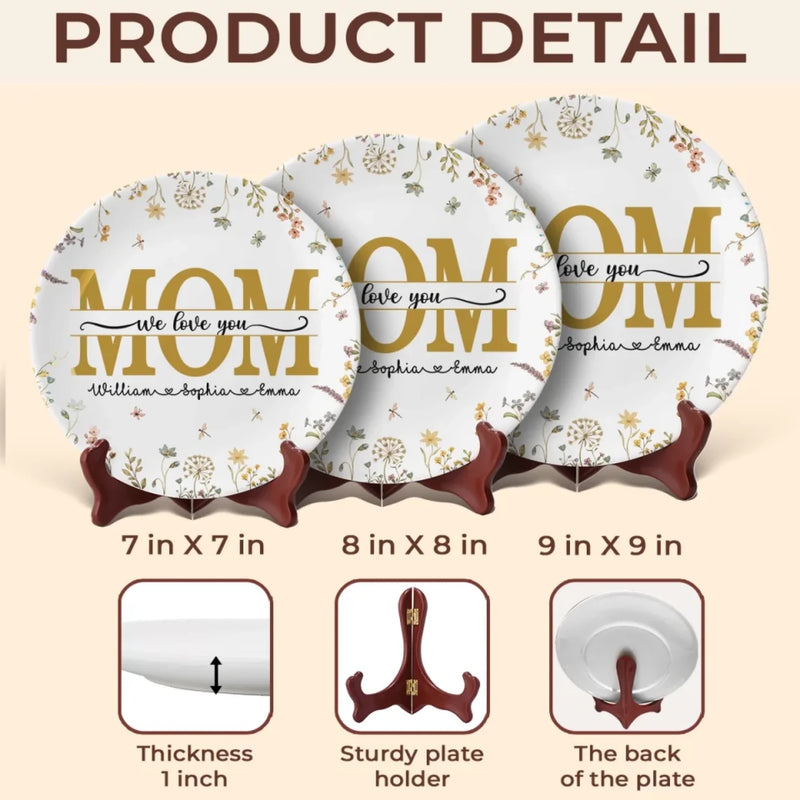 You Are Our Heart, Mom - Family Personalized Custom Ceramic Plate - Mother's Day, Gift For Mom, Grandma