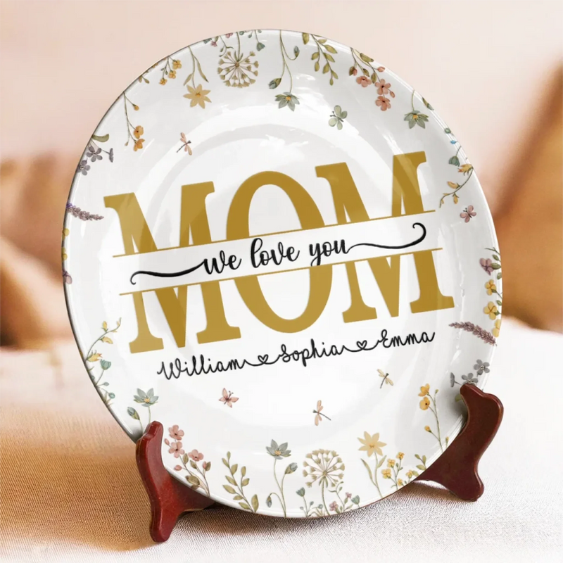 You Are Our Heart, Mom - Family Personalized Custom Ceramic Plate - Mother's Day, Gift For Mom, Grandma