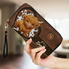 Sweet As A Calf, Strong As A Mom - Family Personalized Custom Leather Long Wallet - Mother's Day, Gift For Mom, Grandma