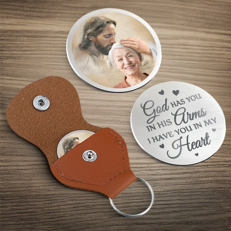 Custom Photo Love Never Ends, It Just Transforms - Memorial Personalized Custom Pocket Hug - Sympathy Gift For Family Members