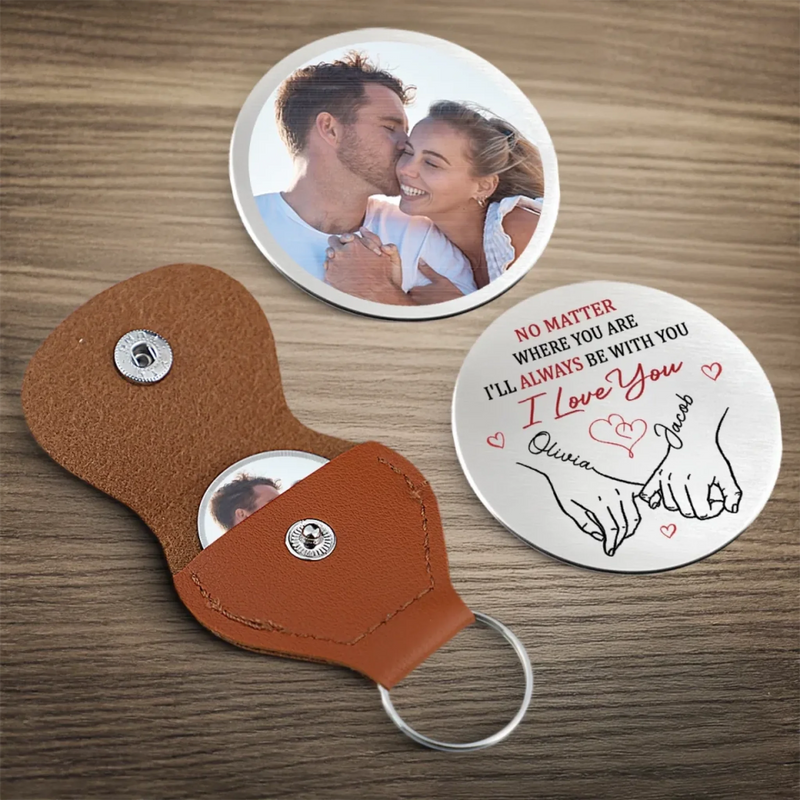 Custom Photo My Love Is Always By Your Side - Couple Personalized Custom Pocket Hug - Gift For Husband Wife, Anniversary