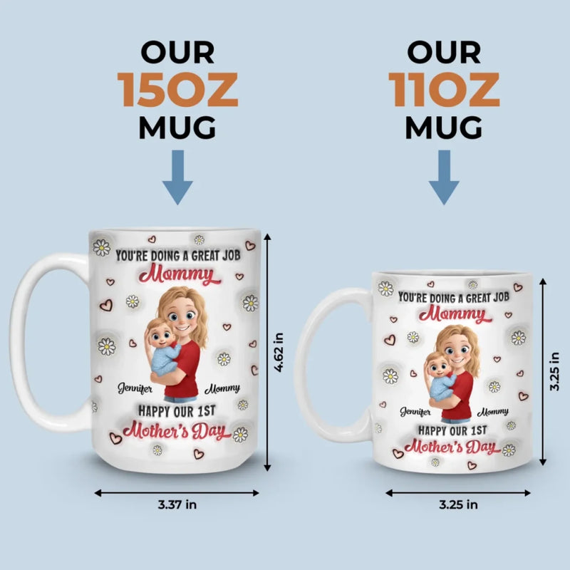 Mommy, You Make Life So Sweet - Family Personalized Custom 3D Inflated Effect Printed Mug - Mother's Day, Baby Shower Gift, Gift For First Mom