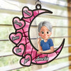 Love You To the Moon & Back - Family Personalized Window Hanging Suncatcher Ornament - Mother's Day, Gift For Mom, Grandma