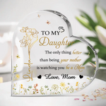 For My Precious Girl - Family Personalized Custom Heart Shaped Acrylic Plaque - Mother's Day, Gift For Daughter, New Moms