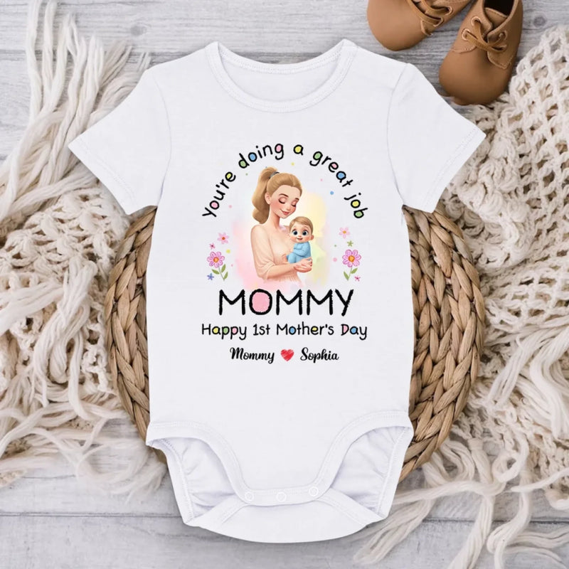 Your Hugs Are Home, Always - Family Personalized Custom Baby Onesie - Mother's Day, Baby Shower Gift, Gift For First Mom