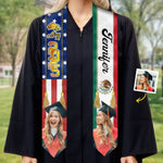Custom Photo Watch Me Shine - Family Personalized Custom Triangle Graduation Stole - Graduation Gift For Family Members, Siblings, Brothers, Sisters