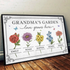 Watered By Hugs & Sunshine - Family Personalized Custom Horizontal Poster - Mother's Day, Gift For Mom, Grandma