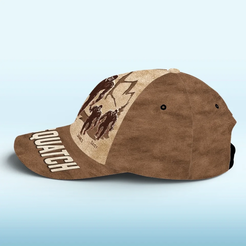 Walkin' With My Little Squatches - Family Personalized Custom Hat, All Over Print Classic Cap - Father's Day, Gift For Dad, Grandpa