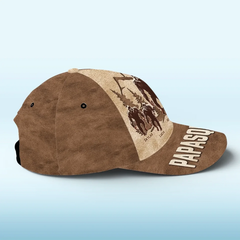 Walkin' With My Little Squatches - Family Personalized Custom Hat, All Over Print Classic Cap - Father's Day, Gift For Dad, Grandpa