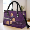 My Grandkids, My Joy - Family Personalized Custom Leather Handbag - Mother's Day, Gift For Mom, Grandma
