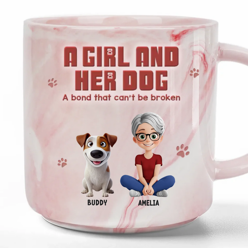 Furry Soulmate For Life - Dog Personalized Custom Marble Mug - Gift For Pet Owners, Pet Lovers