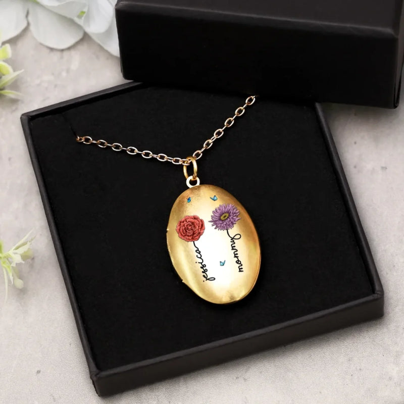 Custom Photo Growing Together In Love - Family Personalized Custom Locket Necklace - Mother's Day, Gift For Mom, Daughter