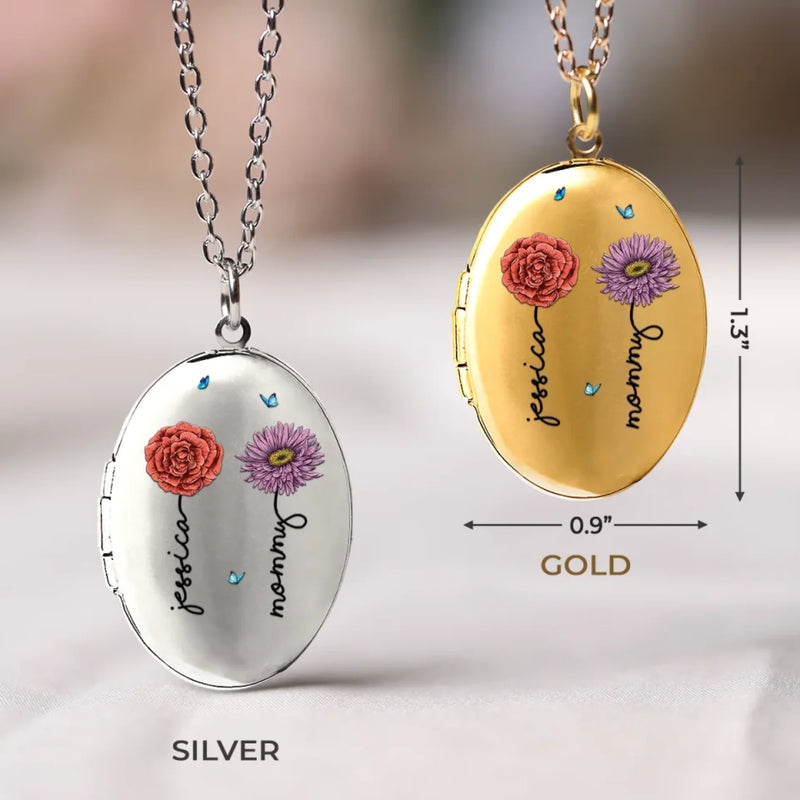 Custom Photo Growing Together In Love - Family Personalized Custom Locket Necklace - Mother's Day, Gift For Mom, Daughter