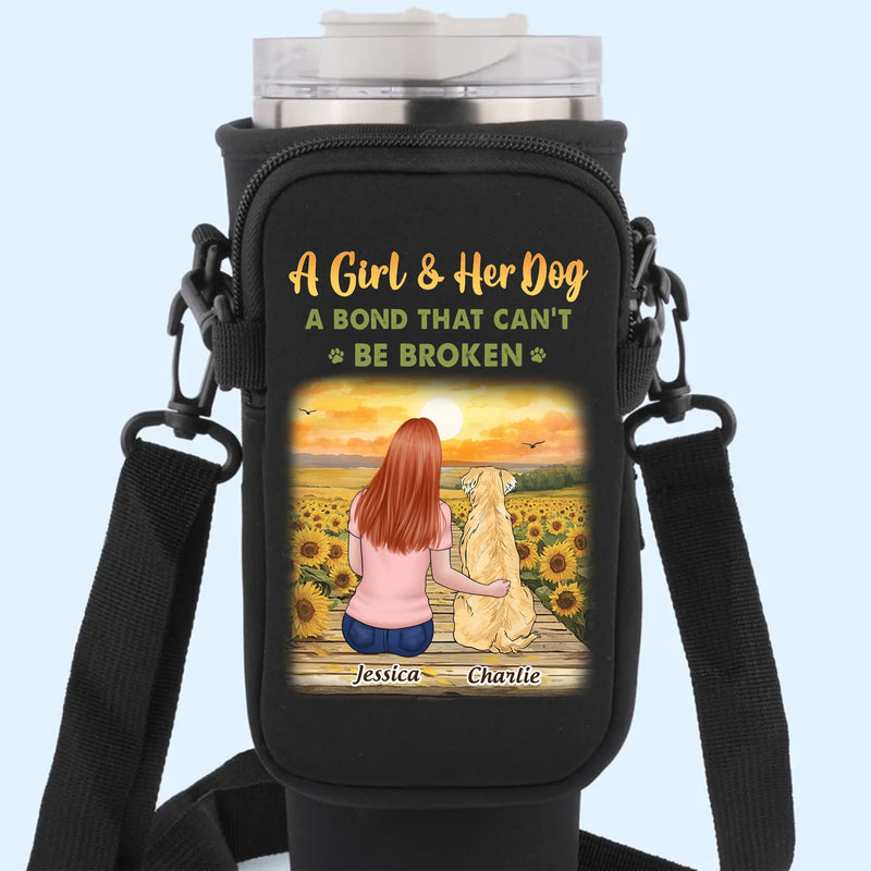 The Best Part Of Me Is My Dog - Dog Personalized Custom Neoprene Water Bottle Carrier With Pocket - Gift For Pet Owners, Pet Lovers