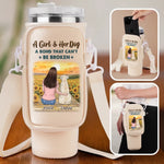 The Best Part Of Me Is My Dog - Dog Personalized Custom Neoprene Water Bottle Carrier With Pocket - Gift For Dog Lovers, Girls