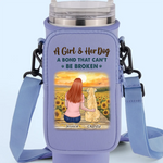 The Best Part Of Me Is My Dog - Dog Personalized Custom Neoprene Water Bottle Carrier With Pocket - Gift For Dog Lovers, Girls