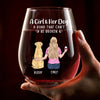My Dog, My Therapist - Dog Personalized Custom Wine Glass - Mother's Day, Gift For Pet Owners, Pet Lovers
