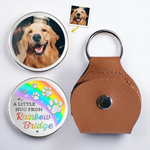 Custom Pet Photo Rainbow Bridge Memorial Gift - Personalized Pocket Hug