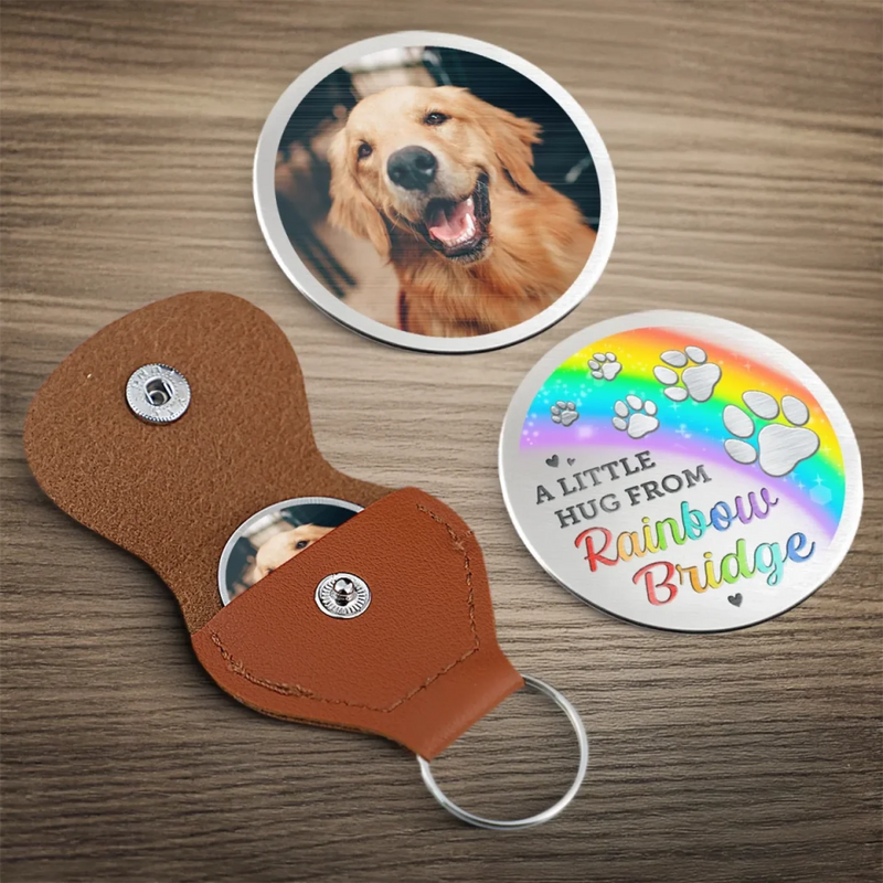 Custom Photo In Every Paw Print, A Piece Of My Heart - Memorial Personalized Custom Pocket Hug - Sympathy Gift For Pet Owners, Pet Lovers