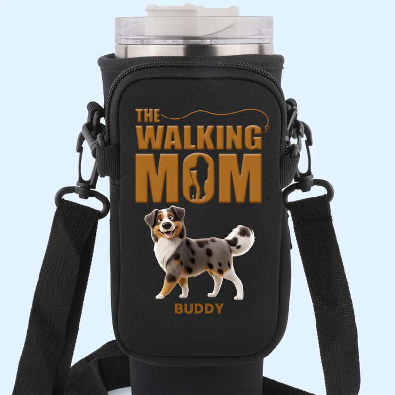 My Dog, My Walking Partner, My Joy - Dog Personalized Custom Neoprene Water Bottle Carrier With Pocket - Gift For Pet Owners, Pet Lovers