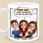 We Love You More Than Brunch And Hugs Combined - Family Personalized Custom Mug - Mother's Day, Gift For Mom, Grandma