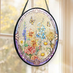 She’s The Sunshine In My Garden - Family Personalized Custom Stained Glass Window Hanging Suncatcher - Mother's Day, Gift For Mom