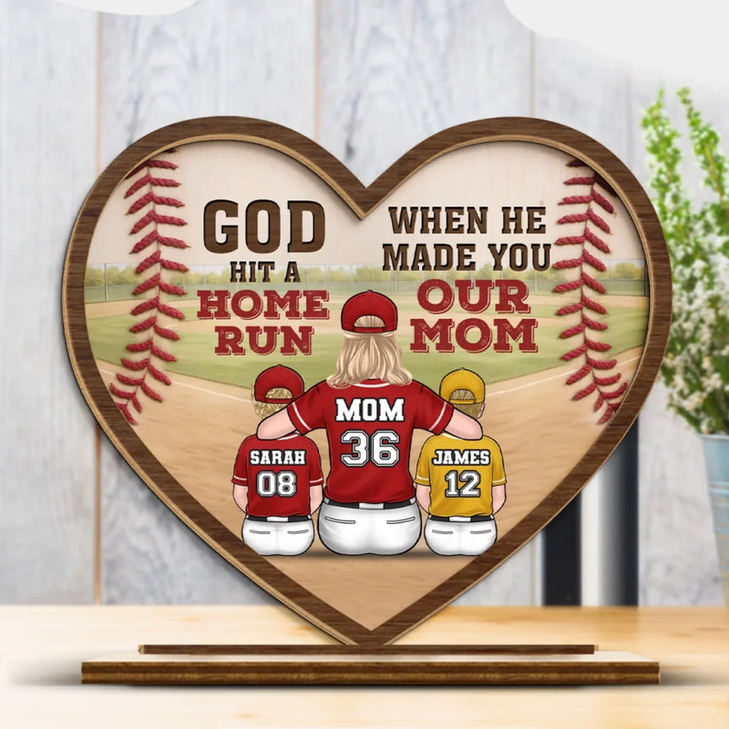 The Real Coach Behind Every Win - Family Personalized Custom Shaped 2-Layered Wooden Plaque With Flat Stand - Mother's Day, House Warming Gift For Mom, Sport Lovers, Sport Players