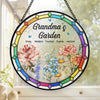 Grandma's Favorite Garden - Family Personalized Custom Stained Glass Window Hanging Suncatcher - Mother's Day, Gift For Mom, Grandma