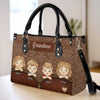Grandma’s World In One Bag - Family Personalized Custom Leather Handbag - Mother's Day, Gift For Mom, Grandma
