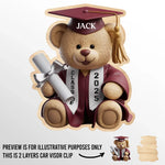 From Nap Time To Cap Time - Family Personalized Custom Car Visor Clip - Graduation Gift For Family