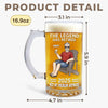 The Legend Has Retired Not My Problem Anymore - Family Personalized Custom Glass Beer Mug - Father's Day, Gift For Dad, Grandpa