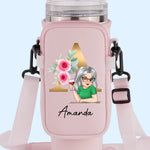 Winking Through Life Like A Pro - Family Personalized Custom Neoprene Water Bottle Carrier With Pocket - Gift For Yourself, Best Friends, Siblings, Family Members