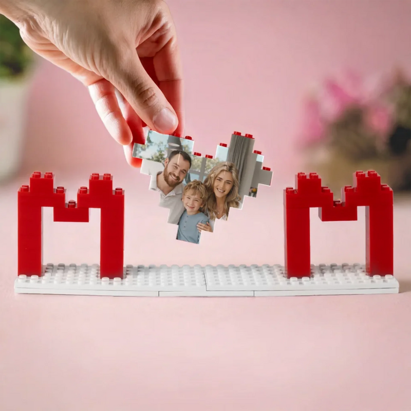 Custom Photo Made With Blocks, Filled With Love - Family Personalized Custom Building Blocks Puzzle, 3D Building Blocks - Mother's Day Gift For Mom, Family Members