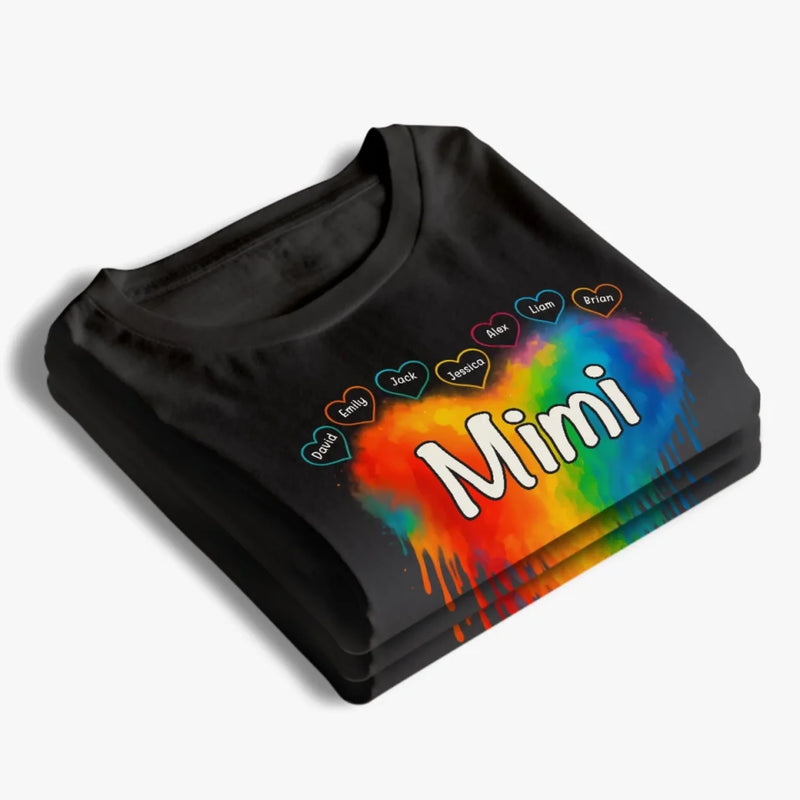 Color Your World With A Mother’s Love - Family Personalized Custom Unisex T-shirt, Premium T-shirt, Hoodie - Mother's Day, Gift For Mom, Grandma