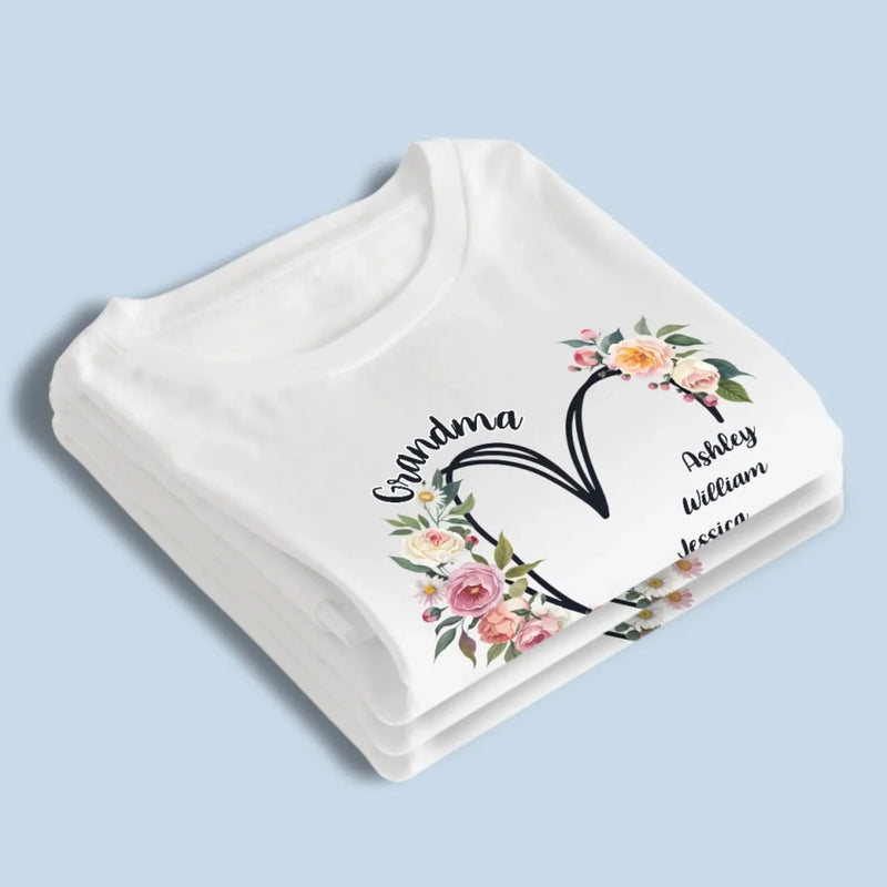 Love Always Shines Bright With Grandma - Family  Personalized Custom Unisex T-shirt, Premium T-shirt, Hoodie - Mother's Day, Gift For Mom, Grandma