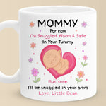 Warming Your Belly, Soon To Warm Your World - Family Personalized Custom Mug - Mother's Day, Baby Shower Gift, Gift For New Moms, Baby