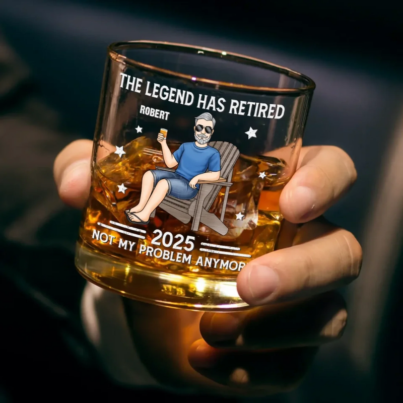 I Worked My Whole Life For This Glass - Family Personalized Custom Whiskey Glass - Father's Day, Gift For Dad, Grandpa