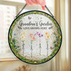 Petals Whisper Her Kindness - Family Personalized Custom Stained Glass Window Hanging Suncatcher - Mother's Day, Gift For Mom, Grandma