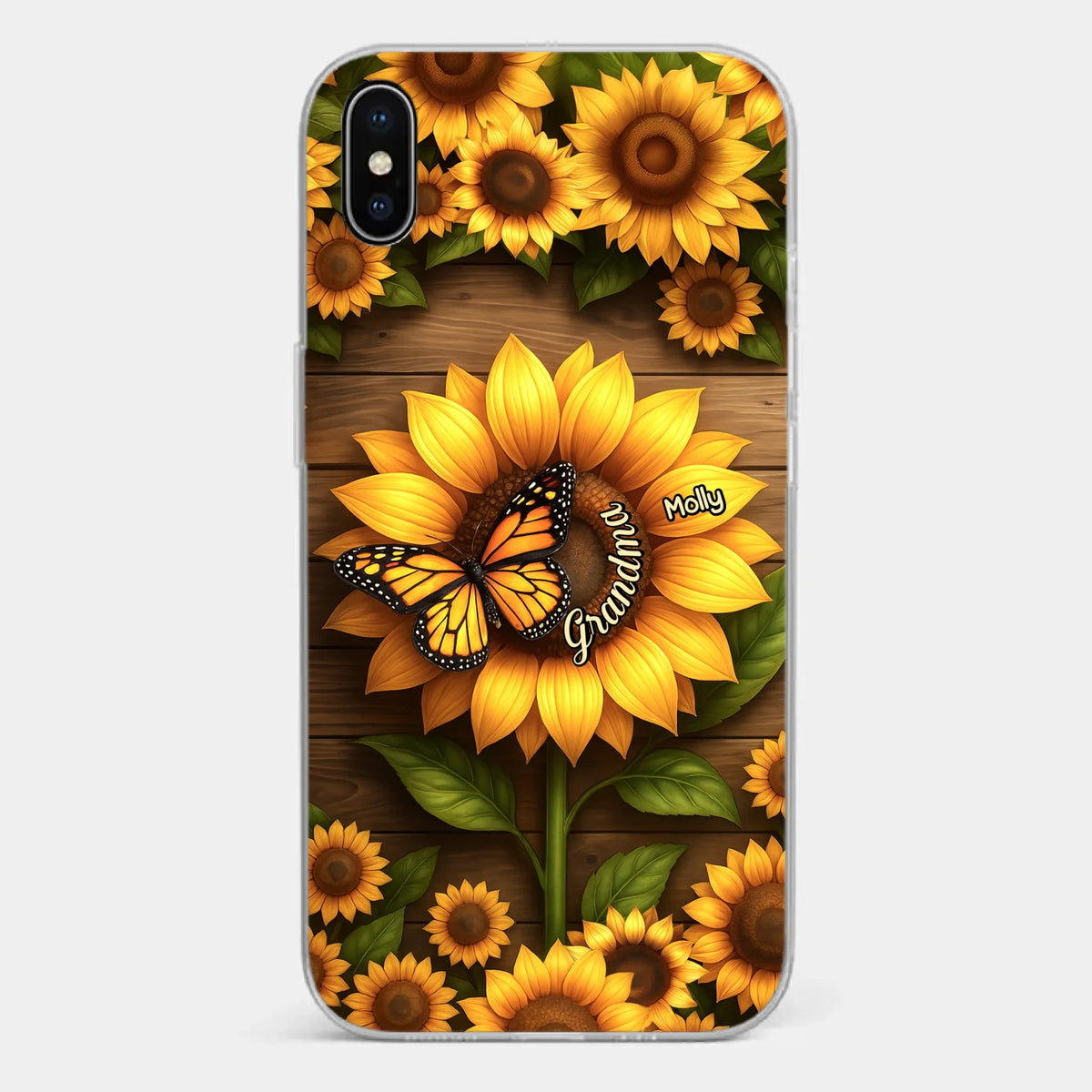 Planted With Love, Blossomed With Grandkids - Family Personalized Custom Clear Phone Case - Mother's Day, Gift For Mom, Grandma